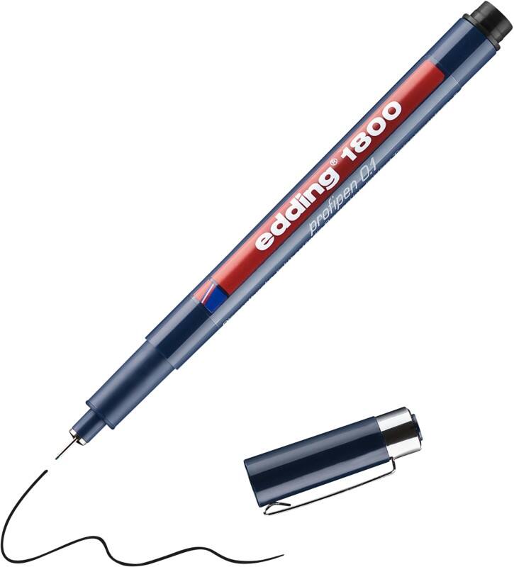 edding Fineliner 0,25 mm Ronde punt Zwart 1800