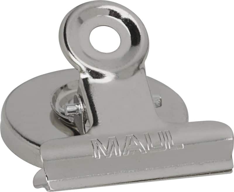 Maul Papierklemmen Metaal 12 mm Zilver Magnetisch 2 Stuks
