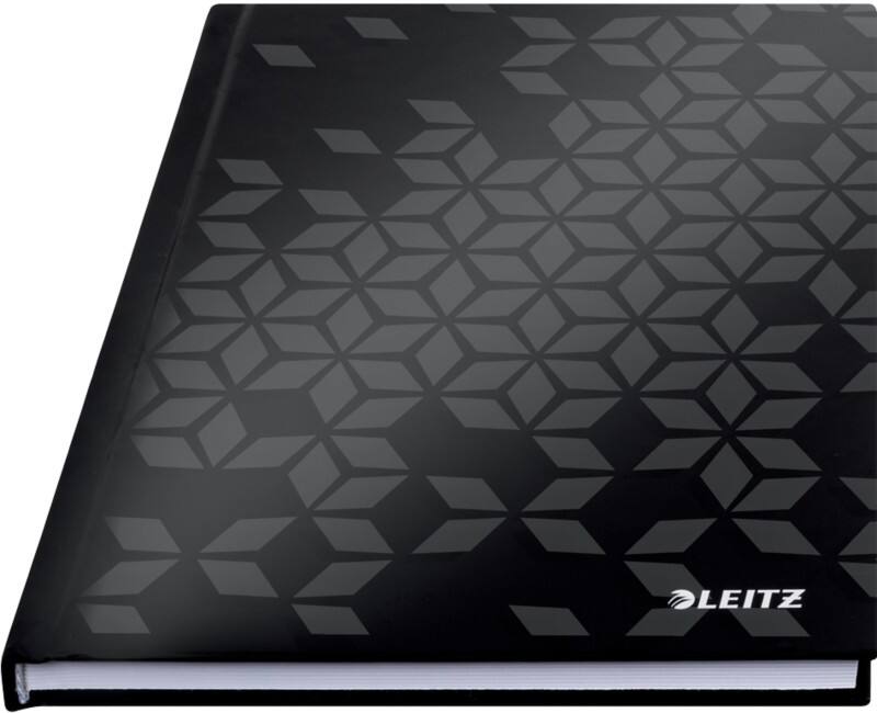 Leitz WOW Notitieboek A5 vierkant met harde kaft 46281095 160 Pagina's 80 vellen Zwart