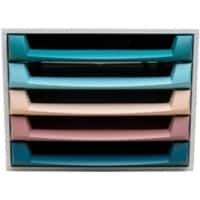 Exacompta Skandi Ladekastje Kunststof Kleurenassortiment 5 Lades 28,4 x 38,7 x 21,8 cm