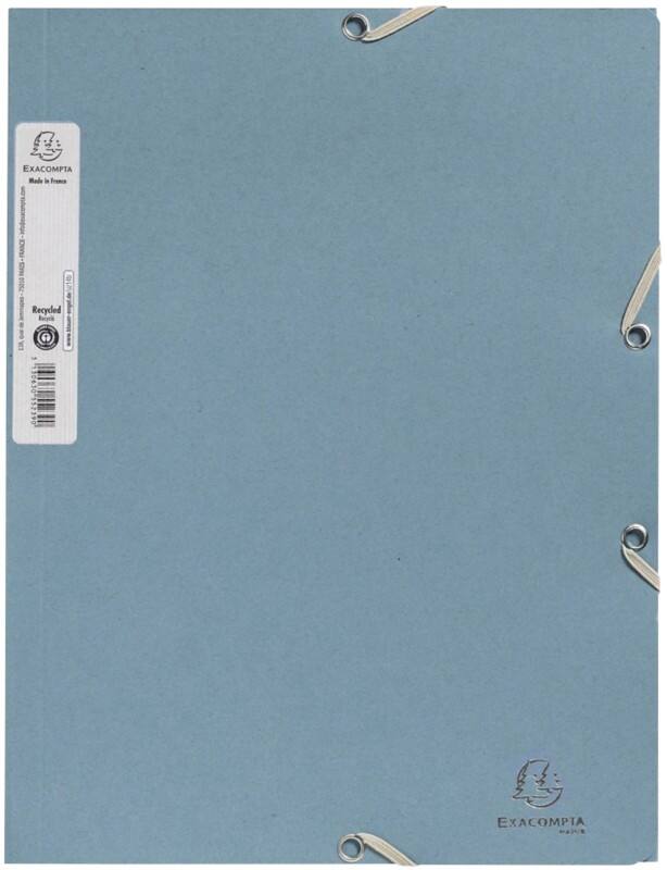 Exacompta AutentiK 3-klepsmap A4 Blauw, grijs Karton 400 g/m²