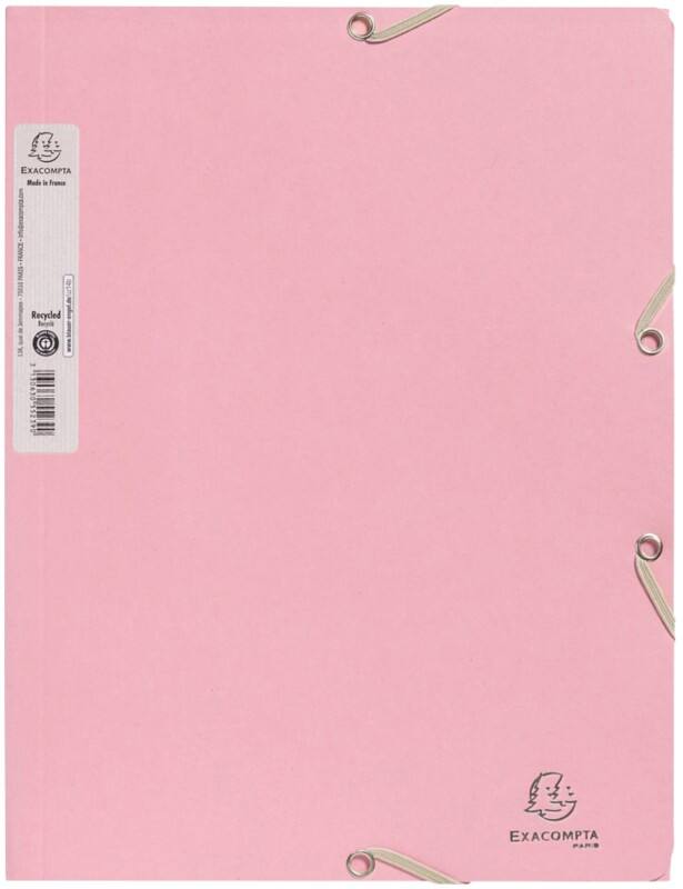 Exacompta AutentiK 3-klepsmap A4 Roze Karton 400 g/m²