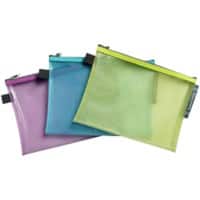 Exacompta Pop'N Co Accessoiretas 38140E A5 Ritssluiting EVA (Ethyleenvinylacetaat), PP (Polypropeen) Liggend 23,5 (B) x 17,5 (D) x 0,4 (H) cm Kleurenassortiment 3 Stuks