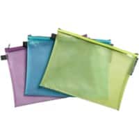Exacompta Pop'N Co Accessoiretas 38150E A4 Ritssluiting EVA (Ethyleenvinylacetaat), PP (Polypropeen) Liggend 35,5 (B) x 35,5 (D) x 0,4 (H) cm Kleurenassortiment 3 Stuks