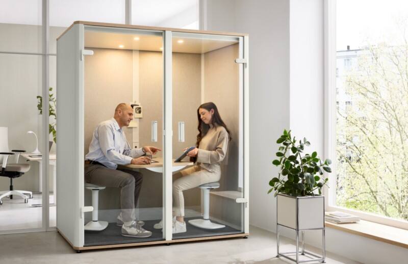 Dauphine Bosselino Duo Akoestische kantoorcabine 190 x 99 x 216H Wit