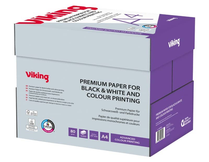 Viking Advanced Colour Printing A4 Kopieerpapier 80 g/m² Glad Stralend wit 169 CIE 5 Pakken à 500 Vellen