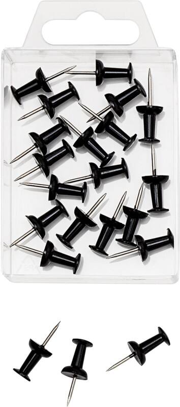 WEDO Landkaartpunaises Metaal Zwart 20 stuks