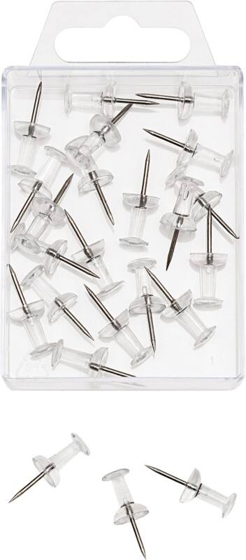 WEDO Landkaartpunaises Metaal Transparant 20 stuks