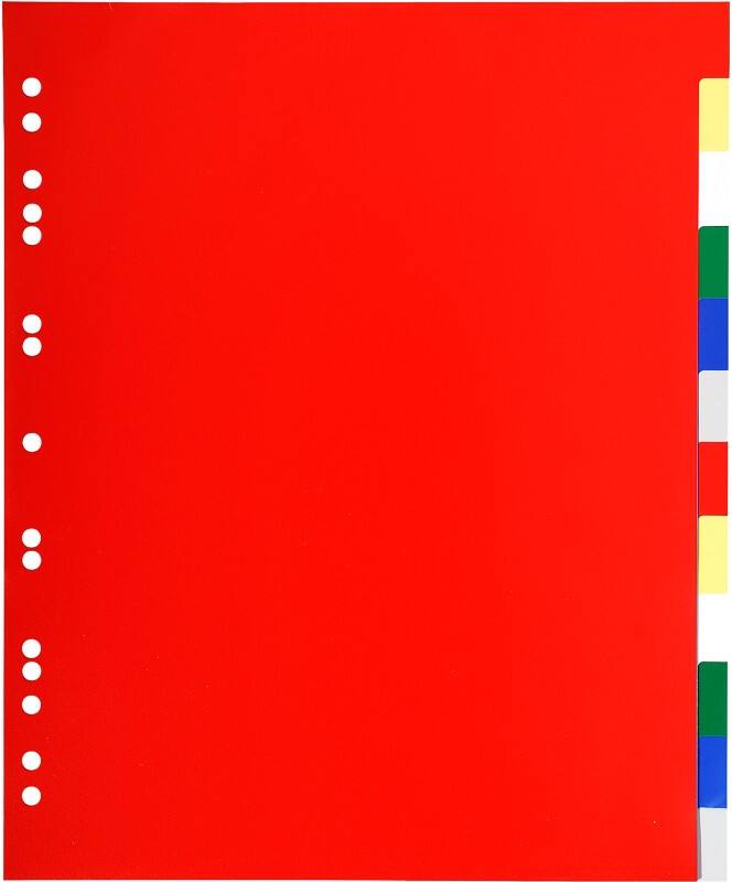 Exacompta Blanco Tabbladen A4+ Kleurenassortiment 12 tabs PP (Polypropeen) 11 Gaten 93H Pak van 50