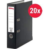 Viking Breed Ordner A4 75 mm Zwart 2 Ringen PP (Polypropeen) Mat Staand 20 Stuks