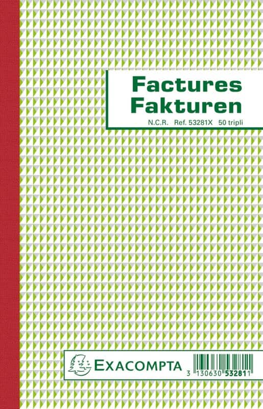Exacompta Rekeningenblok 53281X Nederlandse/Franse tekst Triplicate Pak van 10