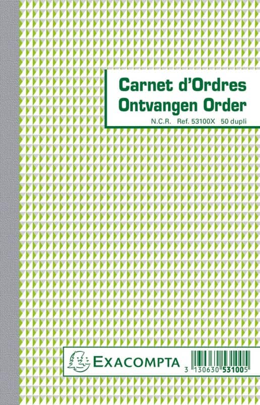 Exacompta Bestelformulieren 53100X Nederlandse/Franse tekst Duplicate Pak van 10