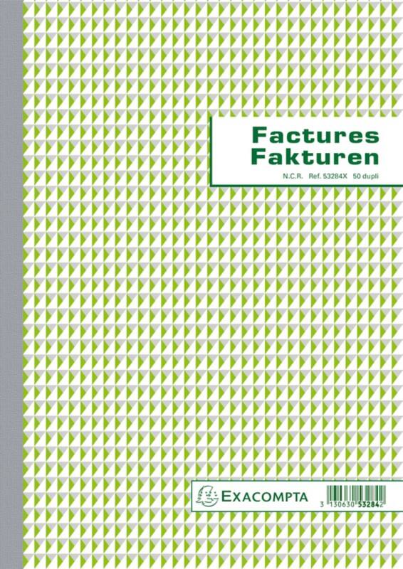 Exacompta Rekeningenblok A4 53284X Nederlandse/Franse tekst Duplicate Pak van 5