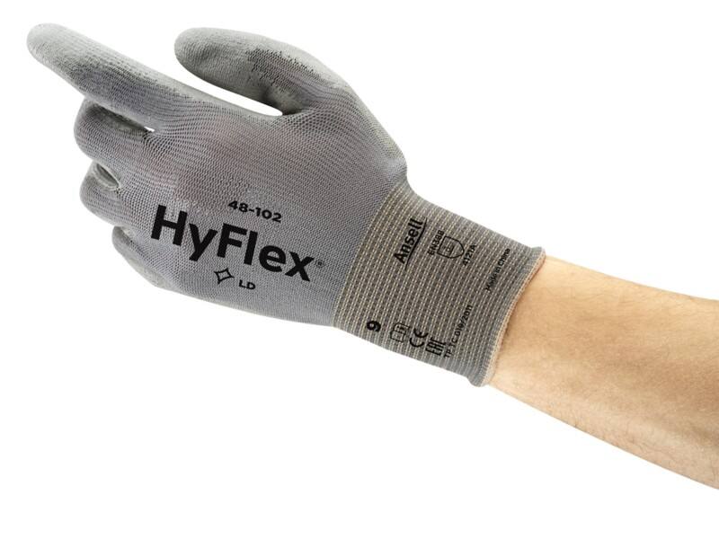 Ansell HyFlex Mechanical Protection Werkhandschoenen Nylon, PU (Polyurethaan) Maat 10 Grijs 12 Paar à 2 Handschoenen