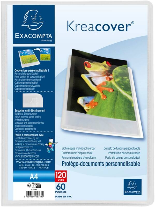 Exacompta Kreacover Showalbum 60 insteektassen A4 Transparant Pak van 10