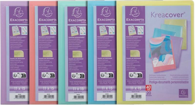 Exacompta Kreacover Pastel Showalbum 20 insteektassen Kleurenassortiment Pak van 20