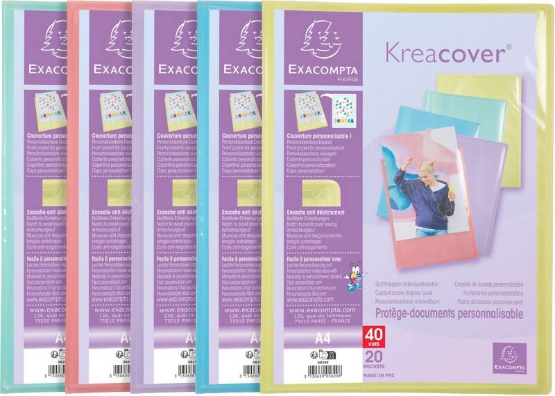Exacompta Kreacover Pastel Showalbum A4 Kleurenassortiment Pak van 20