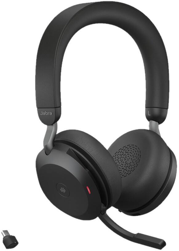 Jabra Evolve2 75 Link390 Draadloos Headset Over het hoofd USB Met Bluetooth Active noise-cancelling Stereo Zwart