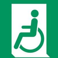 Djois Veiligheidsbord Nooduitgang mindervaliden links PP (Polypropeen) 30 (B) x 0,14 (H) cm 3 Stuks