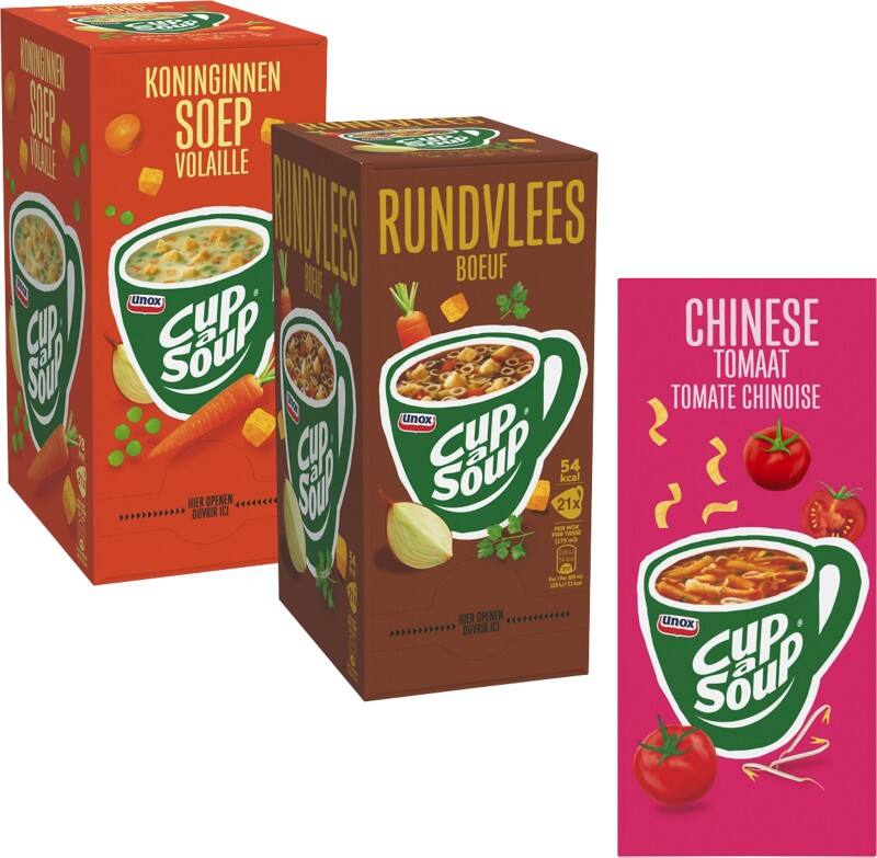 Cup-a-Soup Instantsoep Rundvlees, Koninginnensoep, Chinese tomaat 63 Stuks à 175 ml