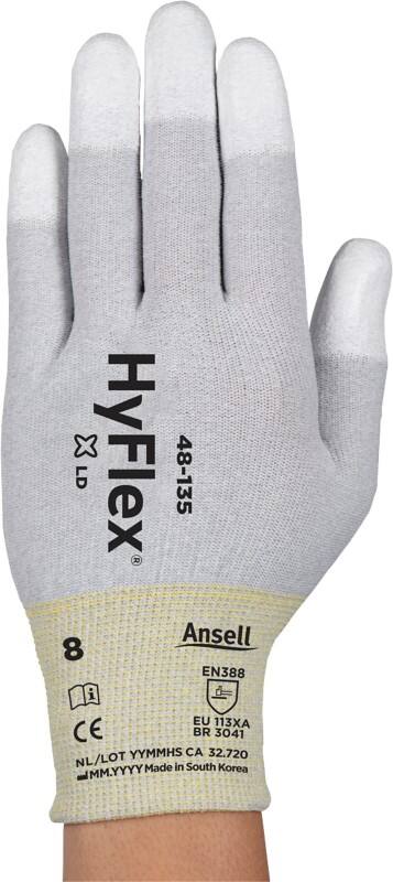 Ansell HyFlex 48-135 Mechanical Protection Niet-wegwerp Handschoenen Nylon Maat 7 Grijs 12 Paar