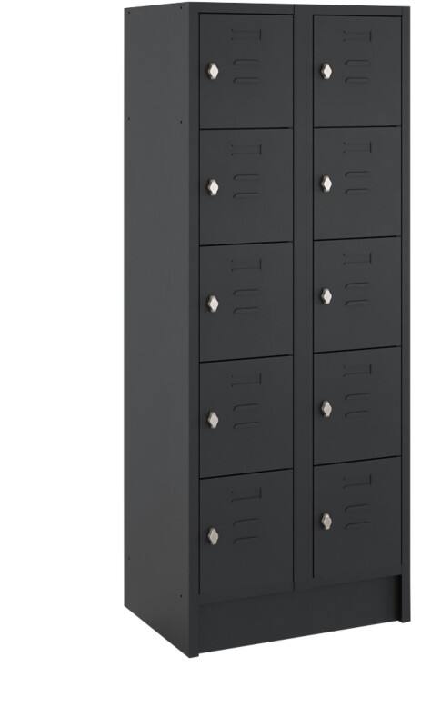 Ceha Garderobekast Staal 10 deuren 700 x 500 x 1.800 mm Zwart