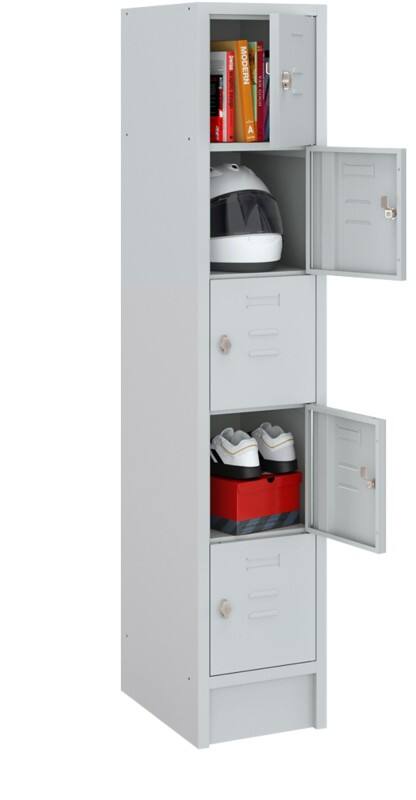 Ceha Garderobekast Staal 5 deuren 350 x 500 x 1.800 mm Grijs
