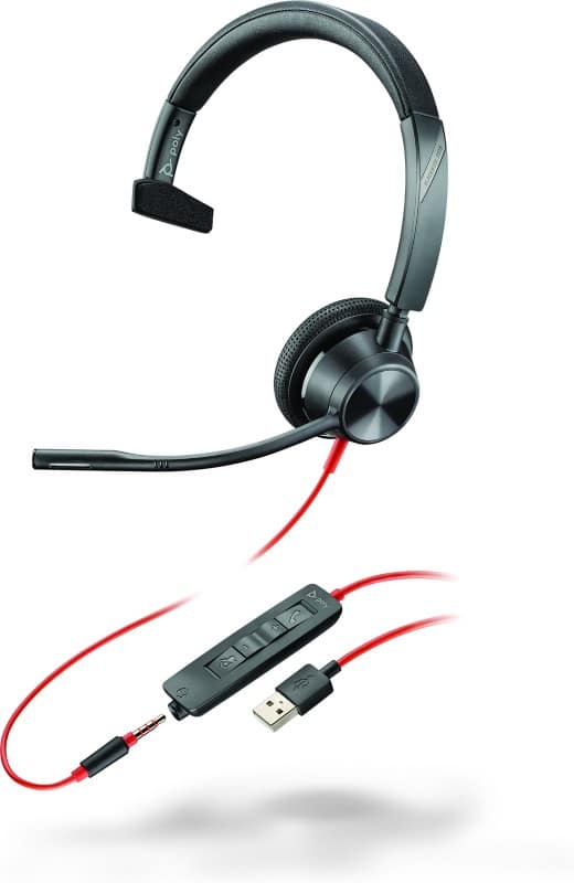 HP Poly Blackwire Headset Hoofd met bluetooth Ja Mono 3315 Zwart