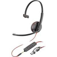 HP Poly Blackwire Headset Over het hoofd Mono 3215 Zwart