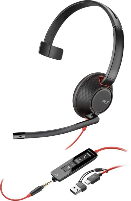 HP Poly Blackwire 5210 Headset Hoofd Met microfoon Stereo Zwart