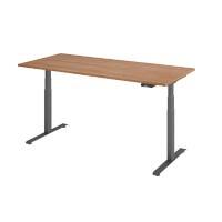 Hammerbacher Rechthoekig Zit-sta-bureau Hout, Metaal 1,800 x 800 x 1,295 x 645 - 1,295 mm Bruin