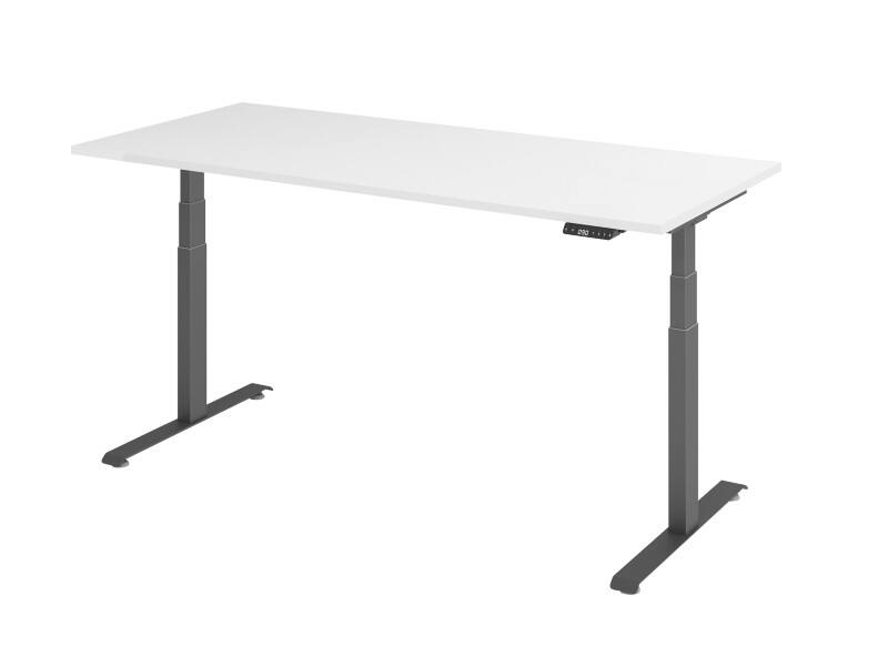 Hammerbacher Rechthoekig Zit-sta-bureau 1.800 x 800 x 1.295 x 645 - 1.295 Hout, Metaal Wit