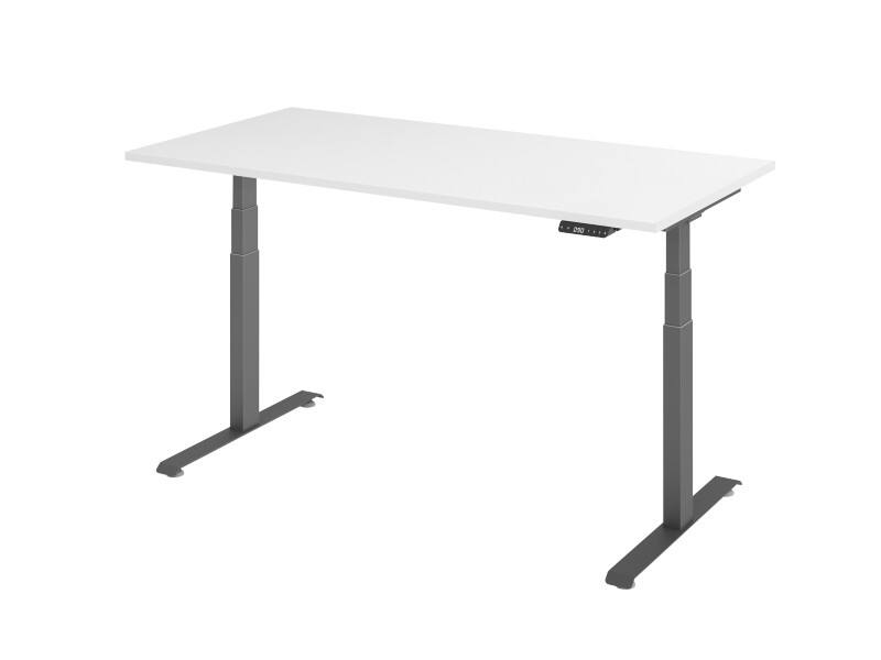 Hammerbacher Rechthoekig Zit-sta-bureau 1.600 x 800 x 1.295 x 645 - 1.295 Hout, Metaal Wit