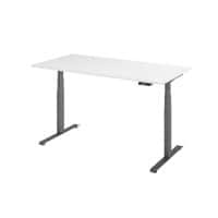 Hammerbacher Rechthoekig Zit-sta-bureau 1.600 x 800 x 1.295 x 645 - 1.295 Hout, Metaal Wit