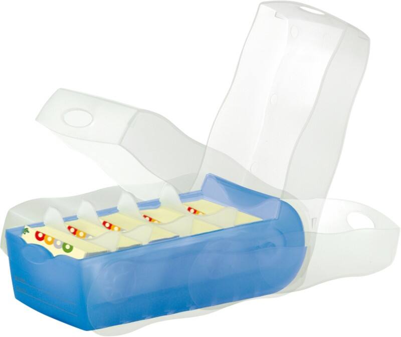 HAN Croco Kaartenbak A8 PP (Polypropeen) Blauw Set met 1 kaartenbak + 100 indexkaarten