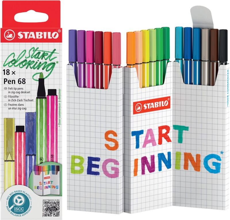 STABILO Pen 68 Viltstift - Medium Kleurenassortiment 6818/8 18 Stuks