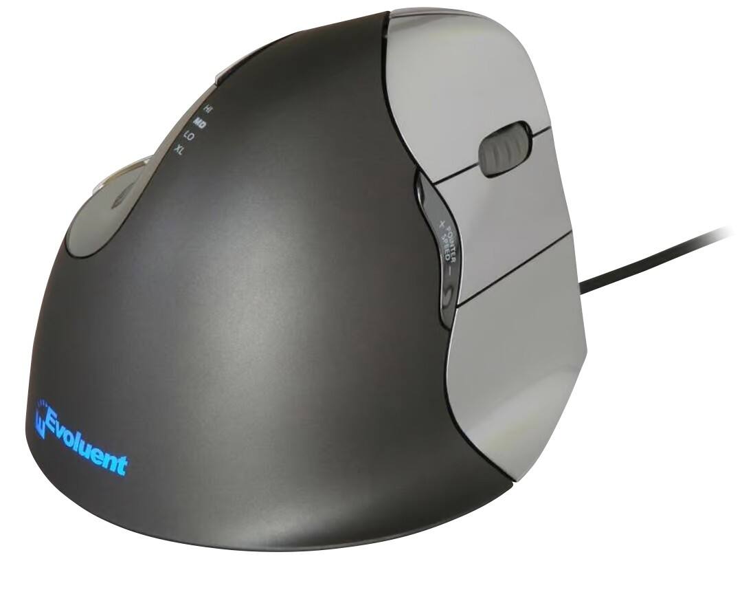 Evoluent VerticalMouse 4 Muis Bedraad Zwart