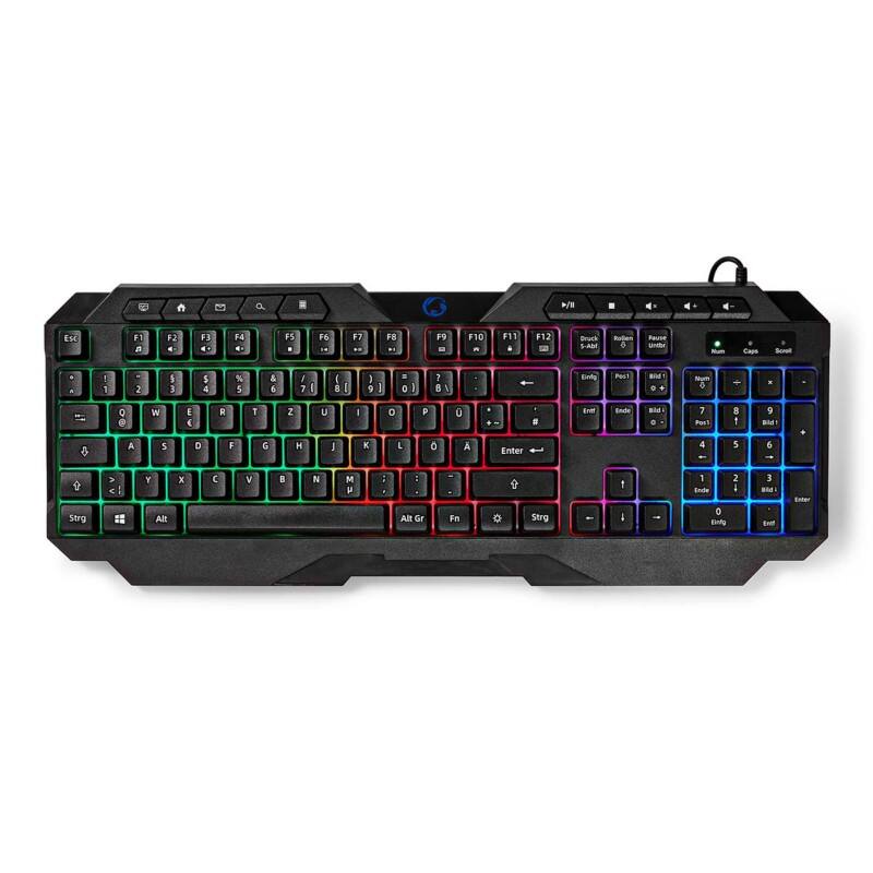 Nedis Gaming Toetsenbord Bedraad QWERTZ (DE) Zwart GKBD110BKDE