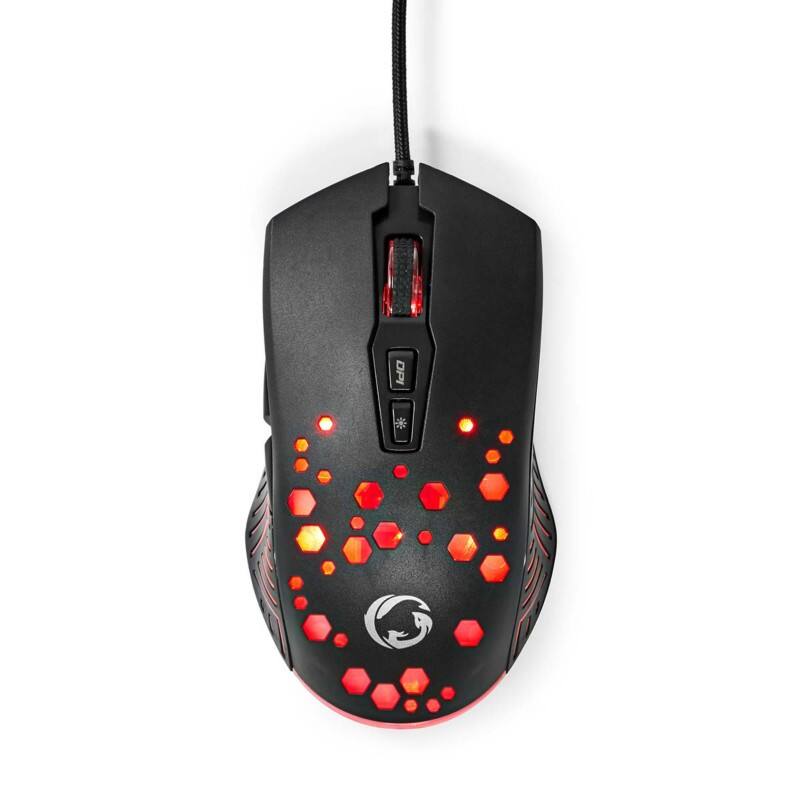 Nedis GMWD410BK Gaming-muis Bedraad Zwart