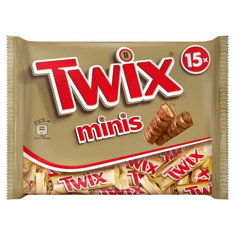 Twix Minis mini-chocoladereep 15 stuks à 20 g