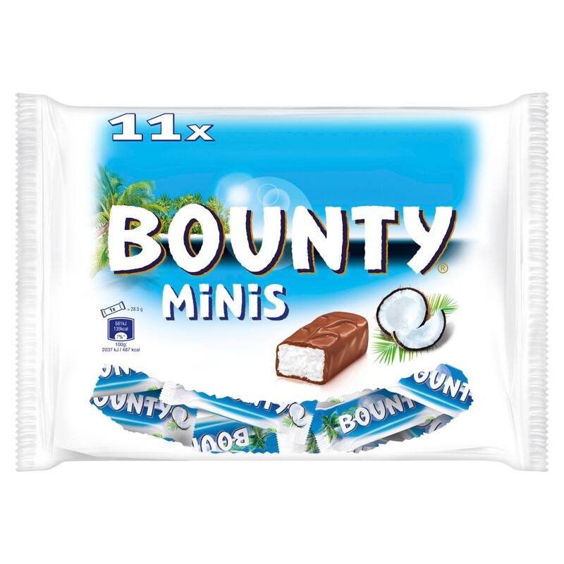 Bounty Minis Mini-chocoladereep 11 Stuks à 28,5 g