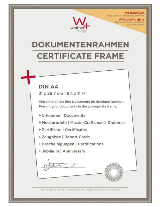 walther design A4 Fotolijst Zilver KVX130D 22,2 (B) x 1,4 (D) x 31 (H) cm KVX130D