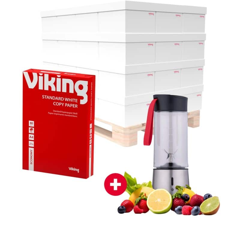 Viking Economy A4 Kopieerpapier  80 g/m² Glad Wit 1 Pallet + ALPINA Smoothiemaker Zwart, zilver