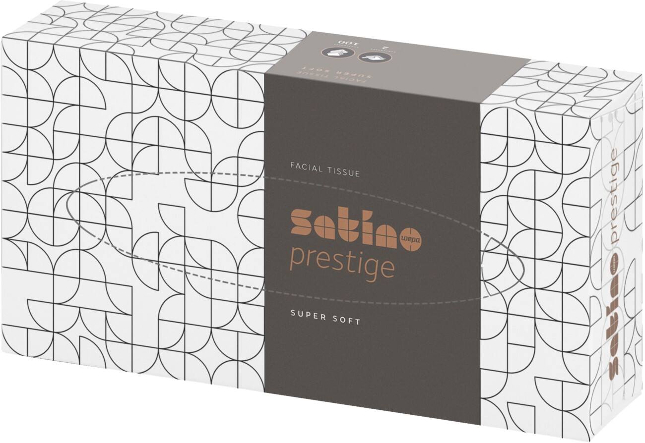 Satino Prestige Flat Box Gezichtsdoekjes 2-laags Wit 206459 100 Stuks