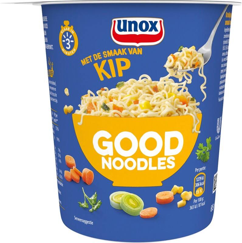UNOX Good Noodles Cup Instant noedels Kip 8 Stuks
