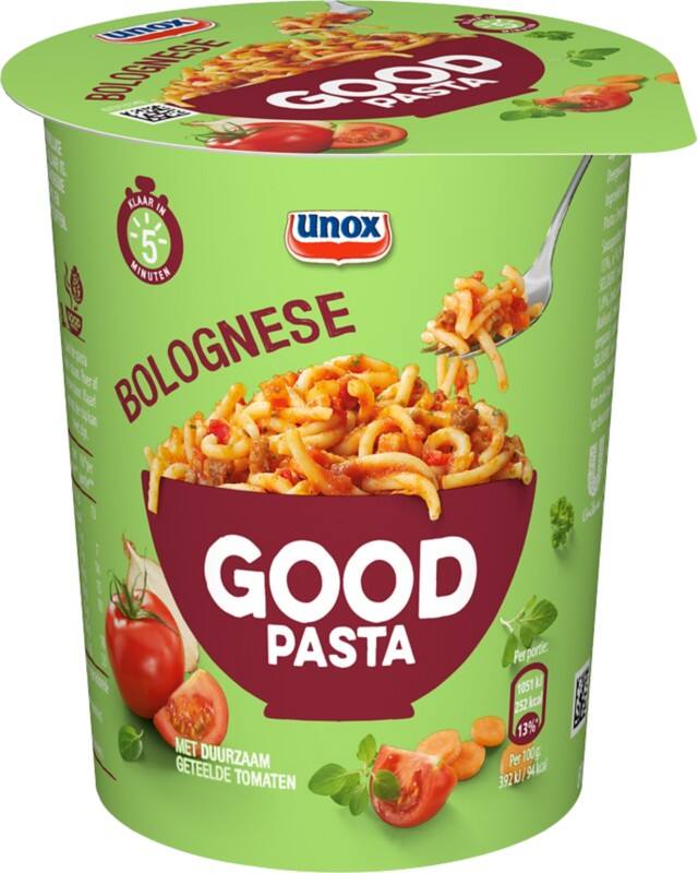 UNOX Good Pasta Cup Instantpasta Bolognese 8 Stuks
