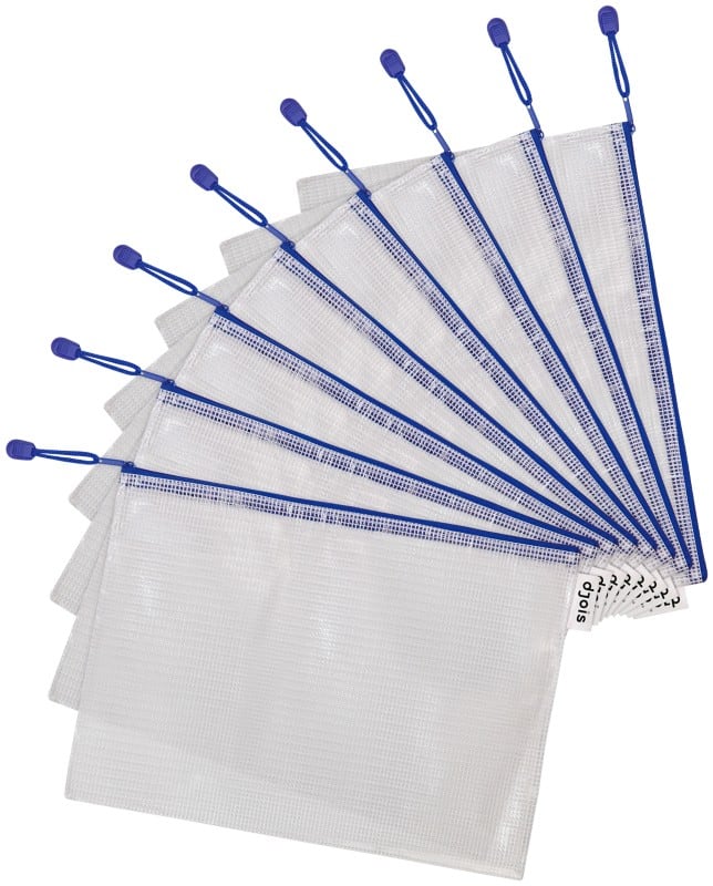 Djois Opbergvakken A4 Rits PVC (Polyvinylchloride) Liggend 27 (B) x 34,5 (D) x 2,5 (H) cm Blauw
