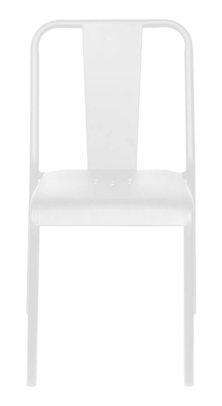 meet powered by PAPERFLOW NOVA Stoel Gegalvaniseerd staal 470 x 550 x 810 mm Wit Buiten 2 Stuks