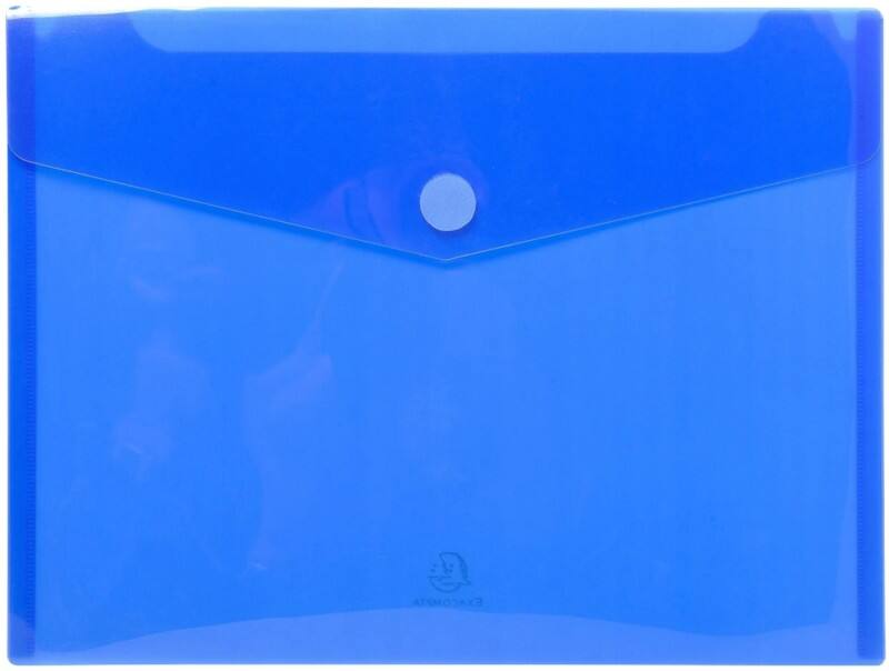 Exacompta Documentmap 56422E A4 Klittenbandsluiting PP (Polypropeen) Staand en Liggend 24,5 (B) x 33,5 (D) x 1,2 (H) cm Blauw 5 Stuks