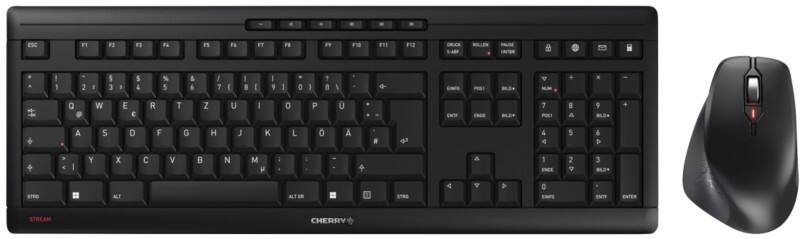 CHERRY Stream Desktop Toetsenbord en muis Draadloos QWERTZ Zwart Set van 2